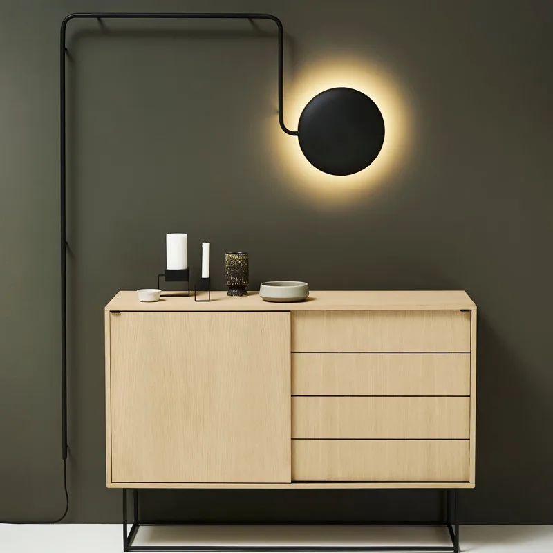 Mercury vegglampe, svart Woud