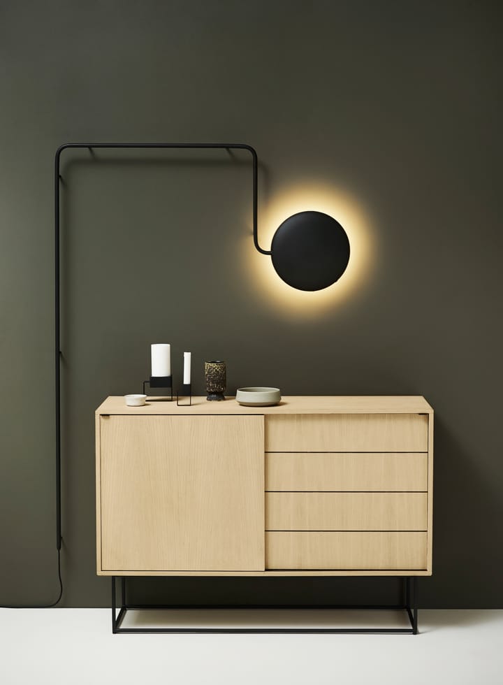 Mercury vegglampe, Svartmalt metall Woud