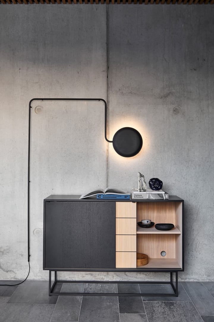 Mercury vegglampe, Svartmalt metall Woud