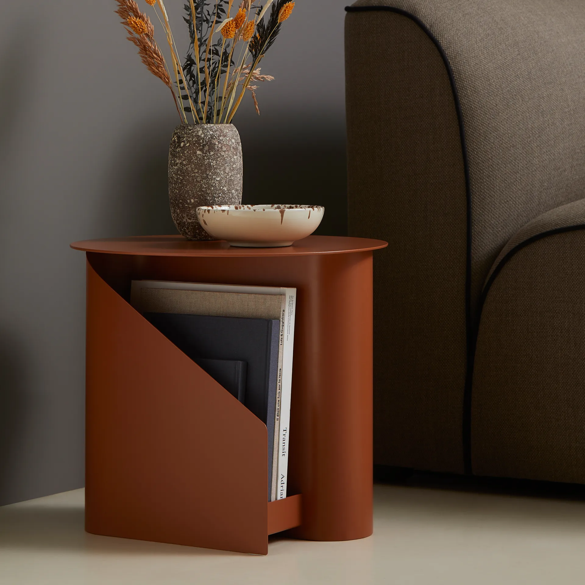 Sentrum sidebord, Burnt orange Woud
