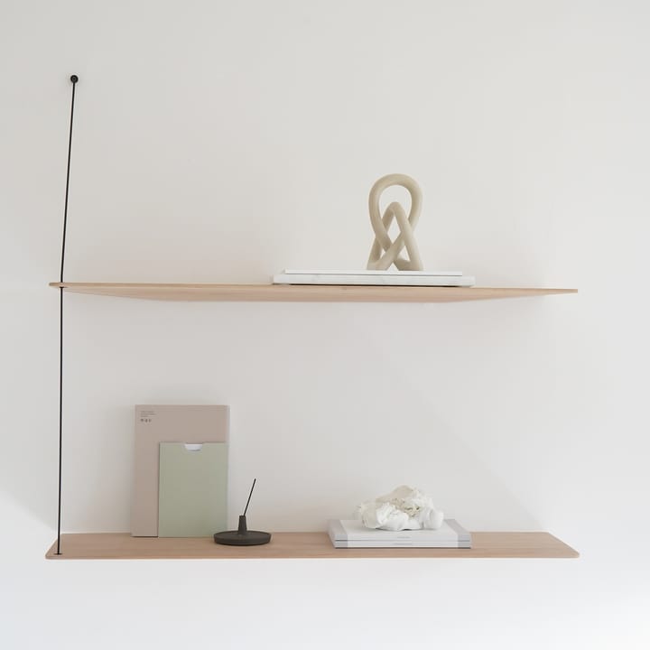 Stedge hylle 80 cm, hvitpigmentert eik Woud