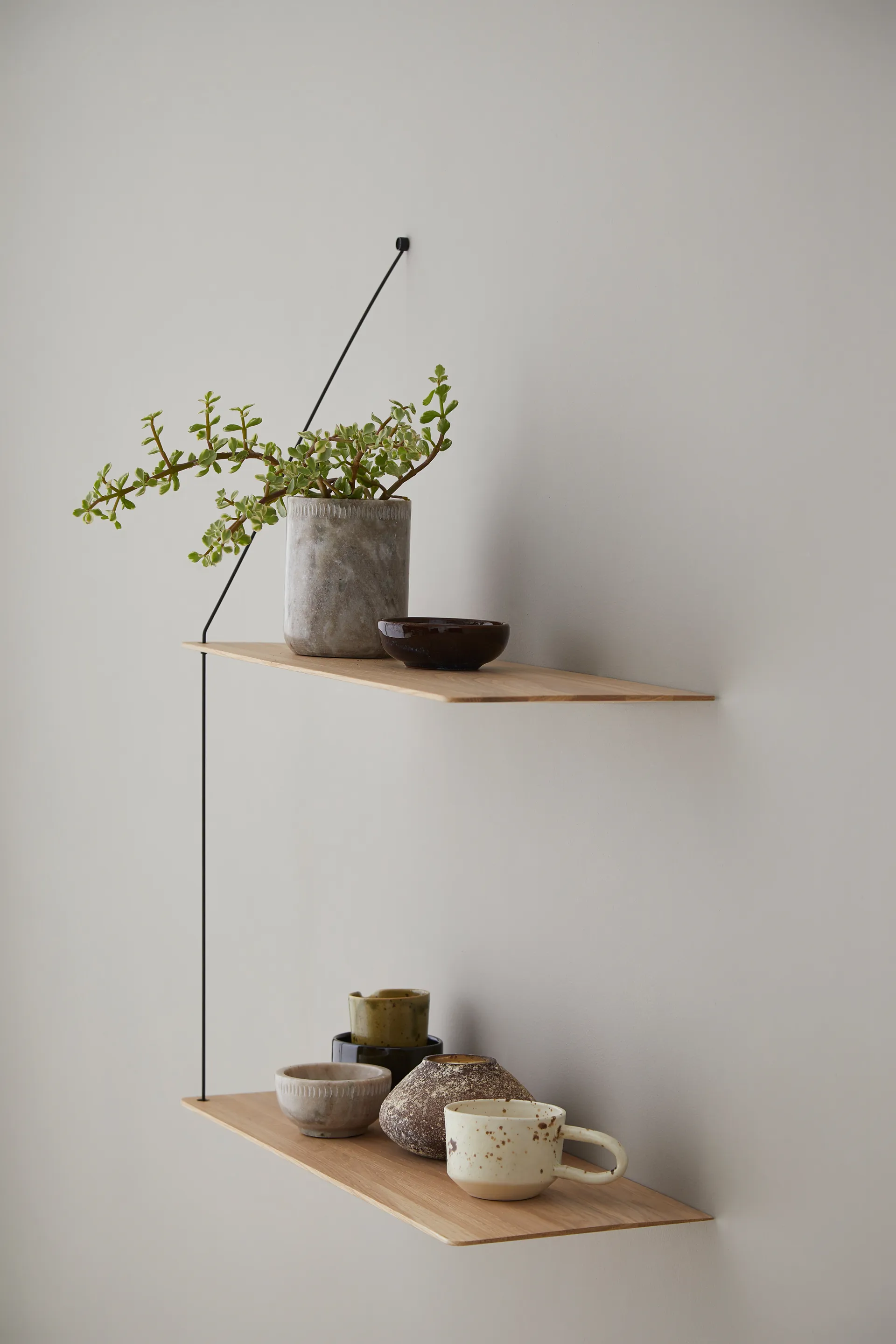 Stedge hylle, Hvitpigmentert eik, 60 cm Woud