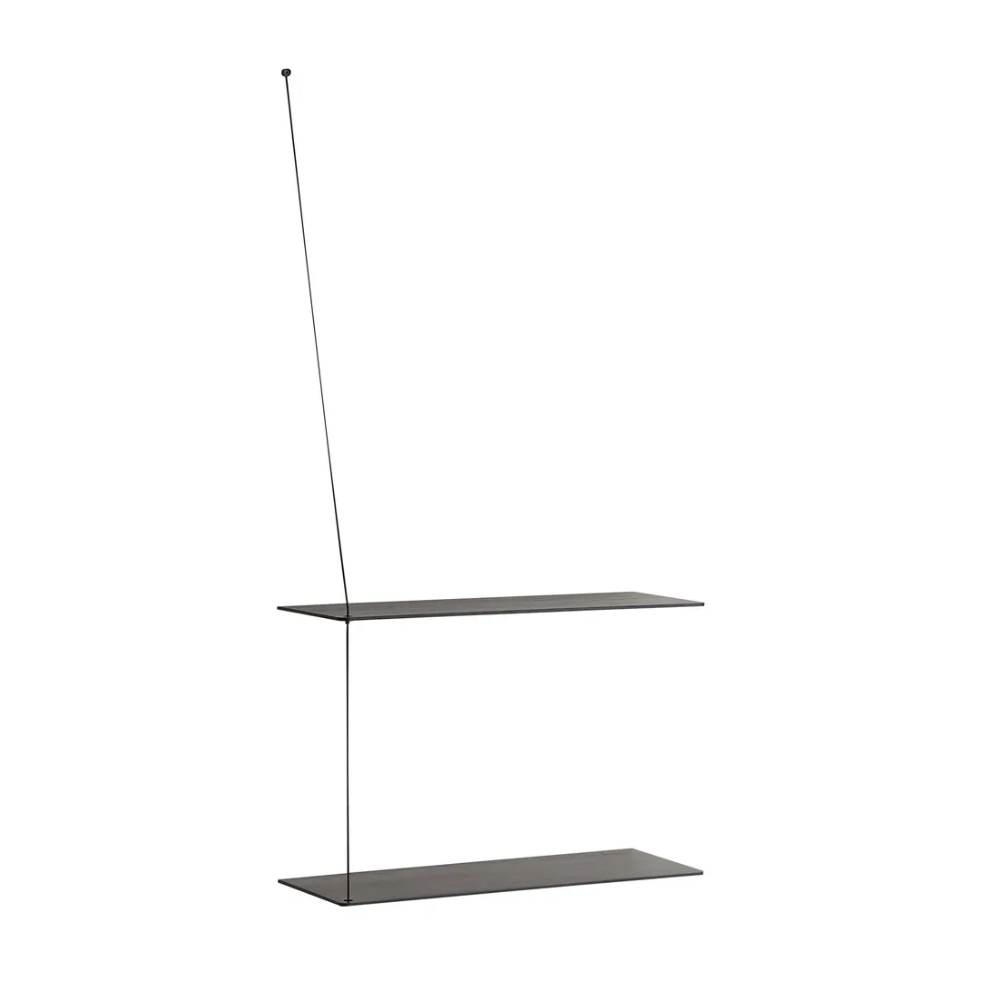 Stedge hylle, Svartmalt ask, 60 cm Woud