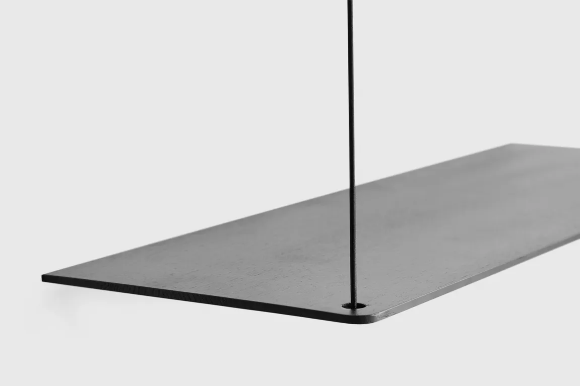 Stedge hylle, Svartmalt ask, 80 cm Woud