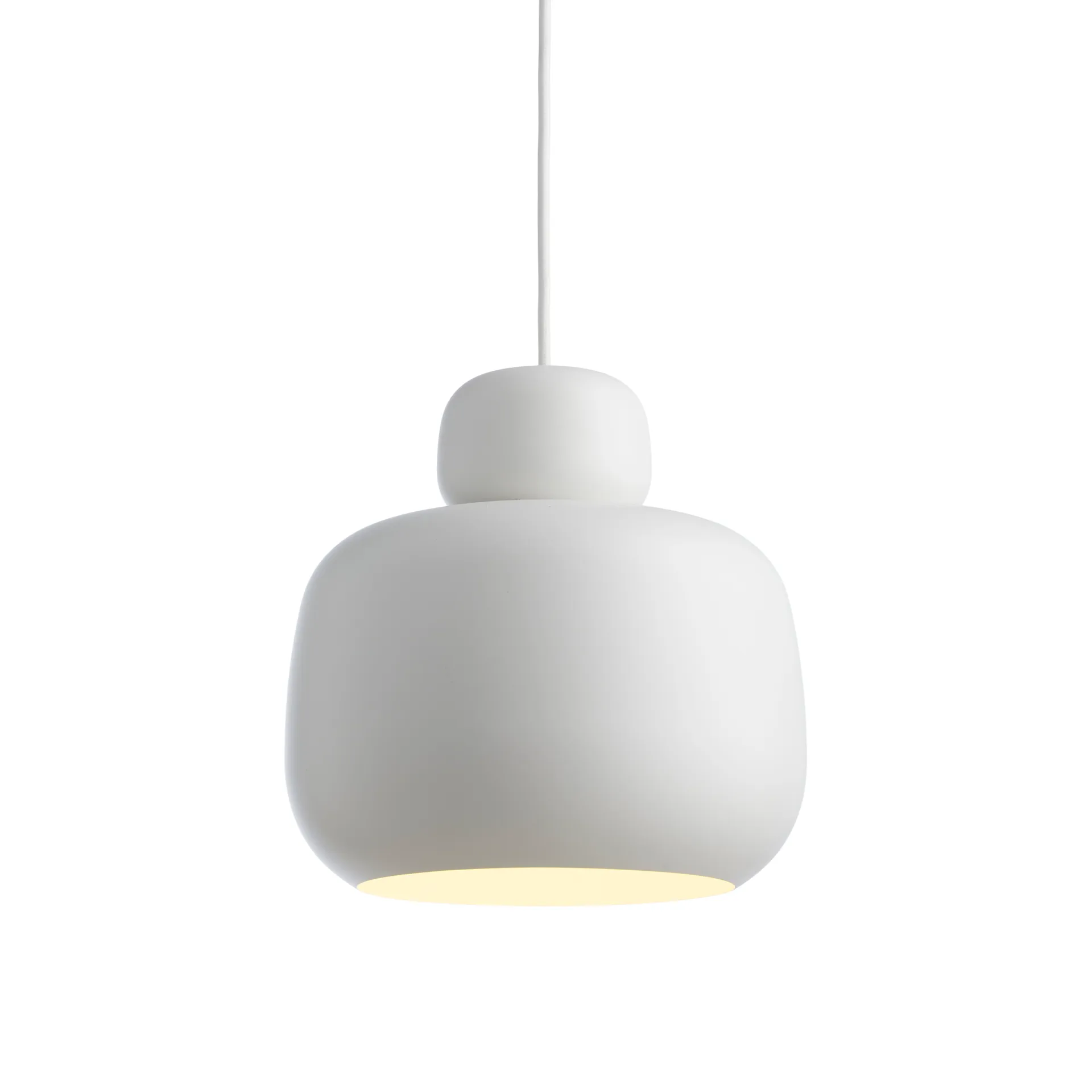 Stone taklampe large, White Woud