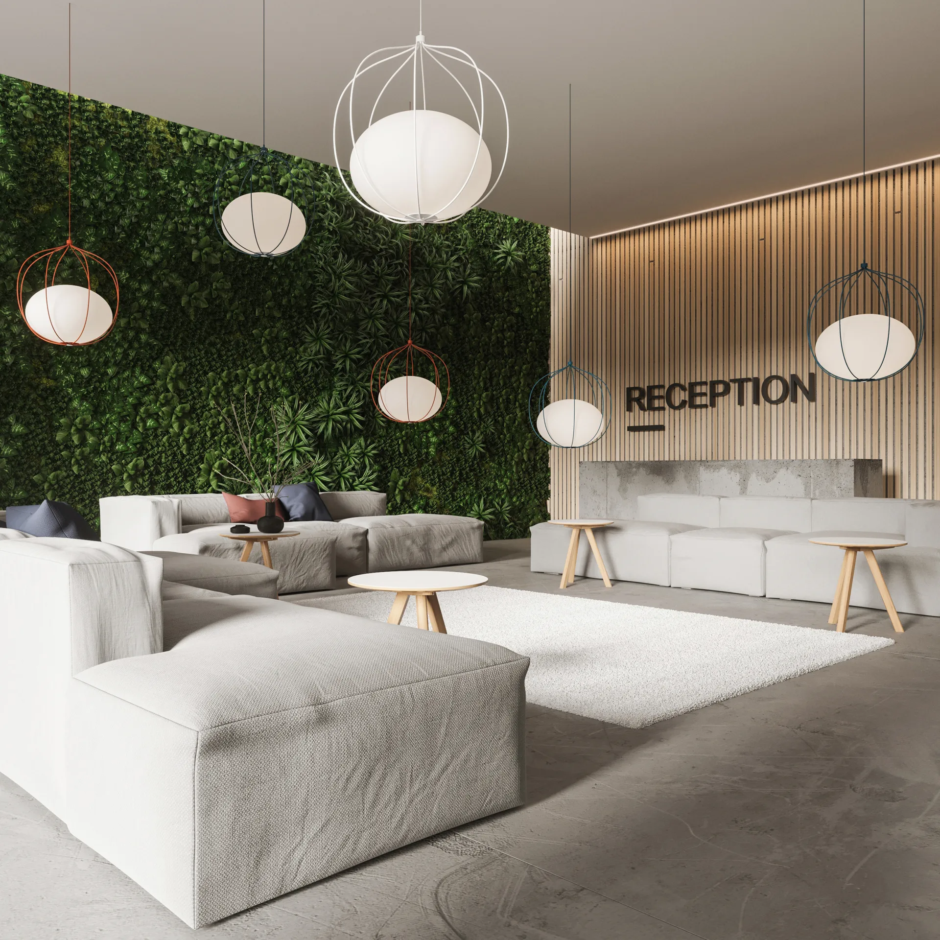 Hoop pendel, Orange-indre kuppel matt opalglass Zero Interiör