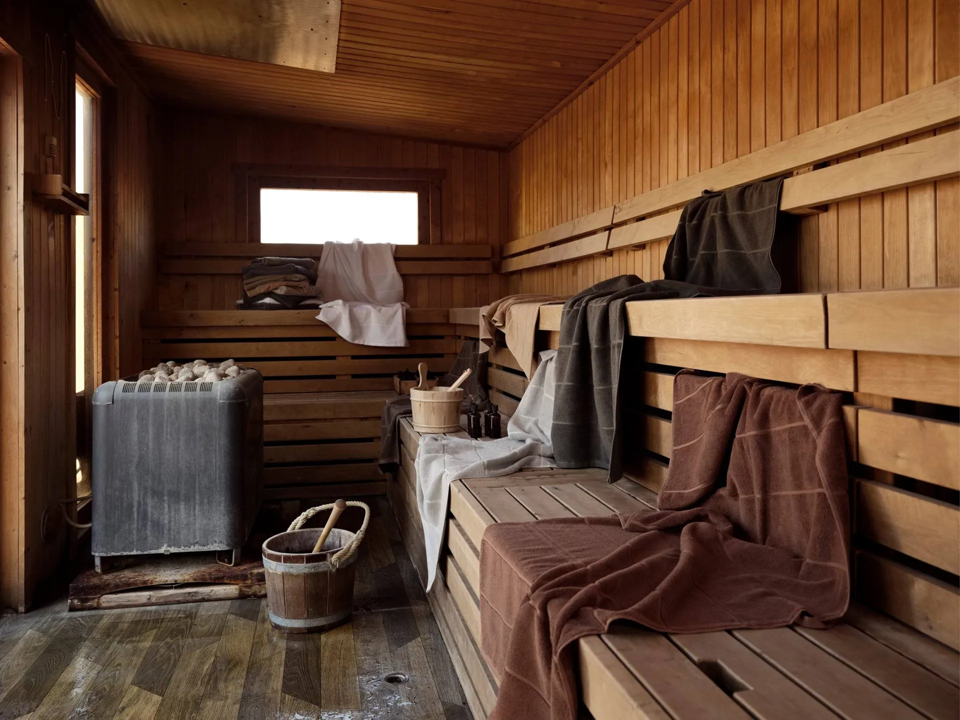 Sauna Håndkle, Grey-blue fog-soft grey, 70x140 cm Zone Denmark