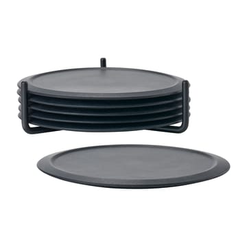 Singles glassunderlag 6-pack med beholder - Black - Zone Denmark