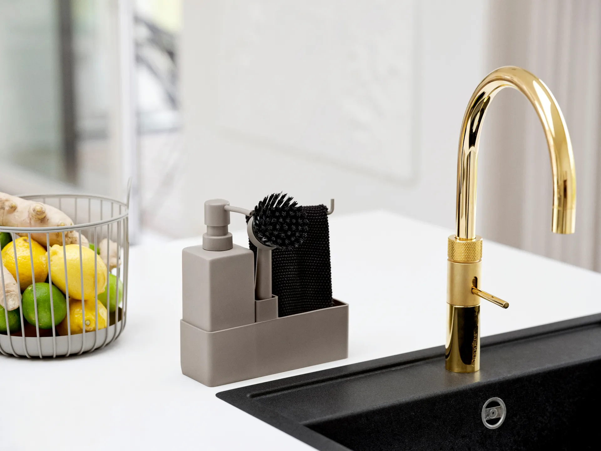 Zone Denmark oppvasksett med oppvaskklut, Taupe Zone Denmark