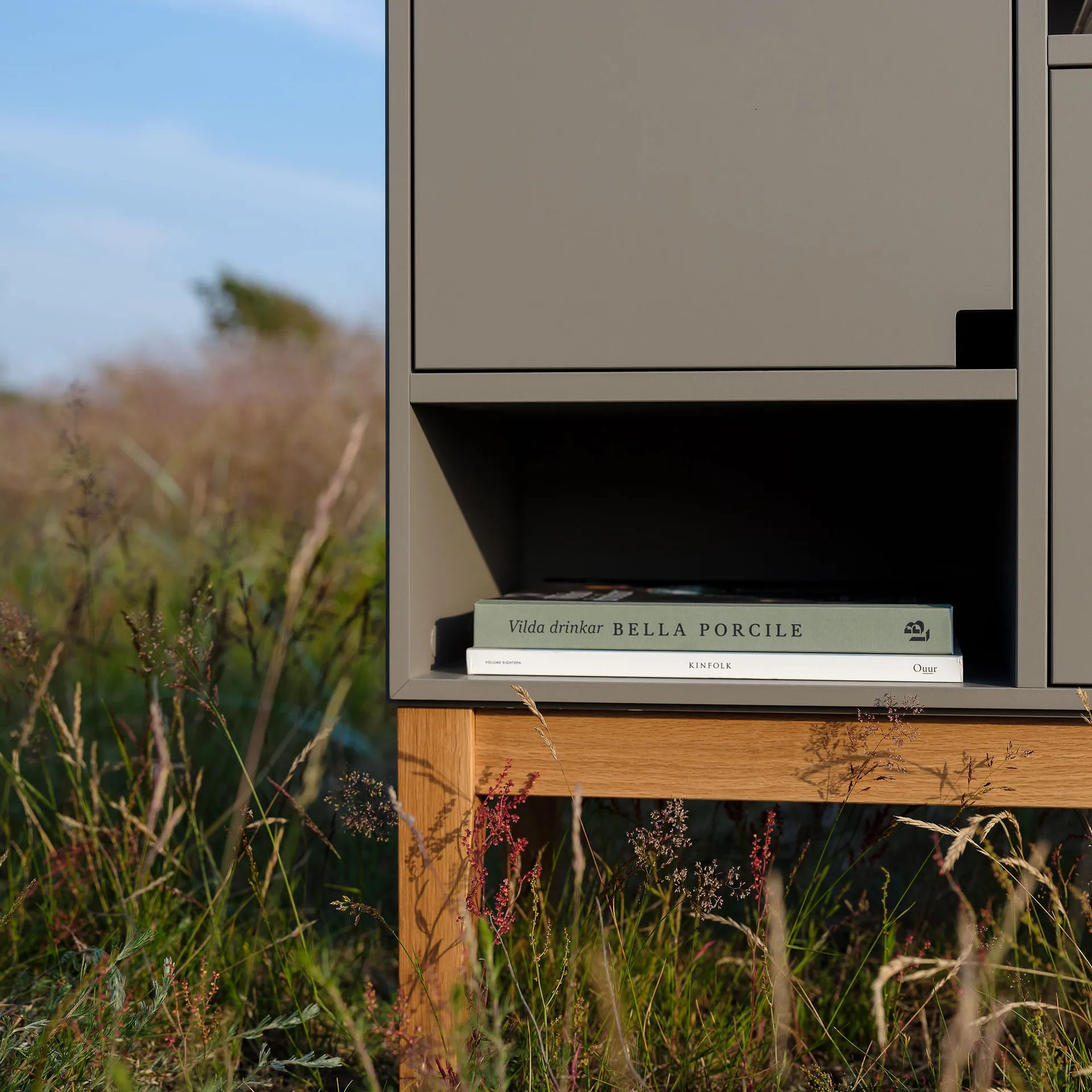 Citti 6 x 3 skap, Mole grey-eikestativ mattlakkert Zweed