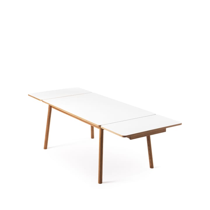 Dino+ spisebord med tilleggsplate - Hvit, eikestativ, 2 tilleggsplater - Zweed