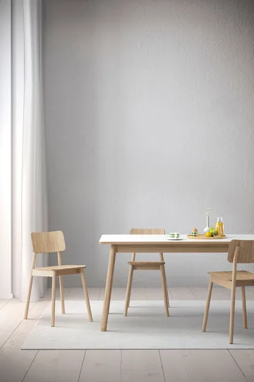 Dino+ spisebord med tilleggsplate - Hvit, eikestativ, 2 tilleggsplater - Zweed