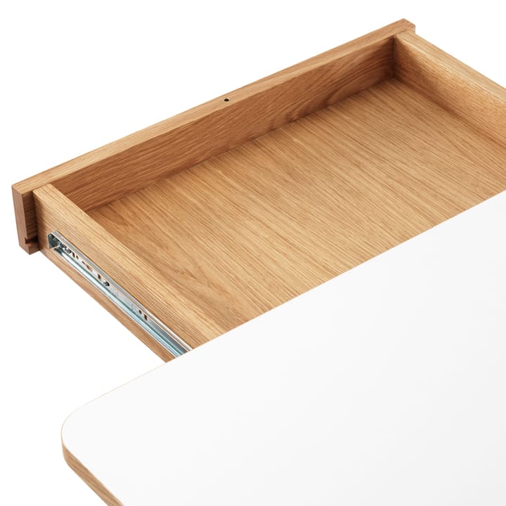 Dino+ spisebord med tilleggsplate, Hvit, eikestativ, 2 tilleggsplater Zweed