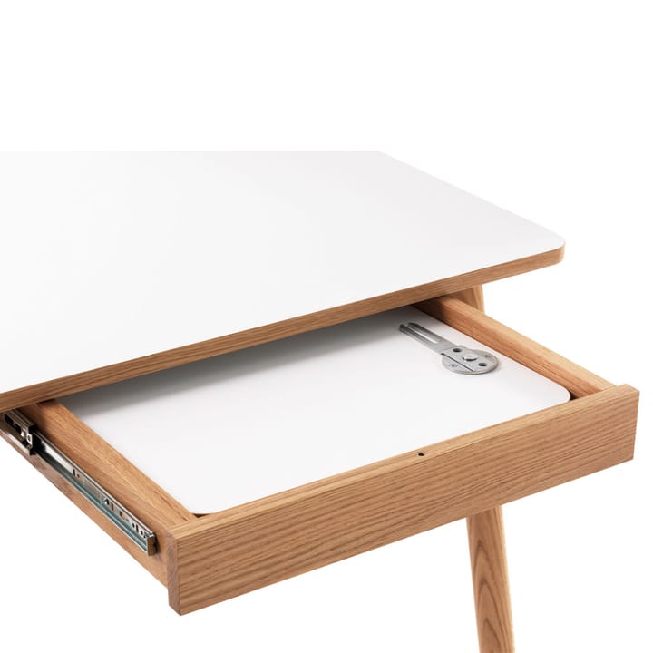 Dino+ spisebord med tilleggsplate, Hvit, eikestativ, 2 tilleggsplater Zweed