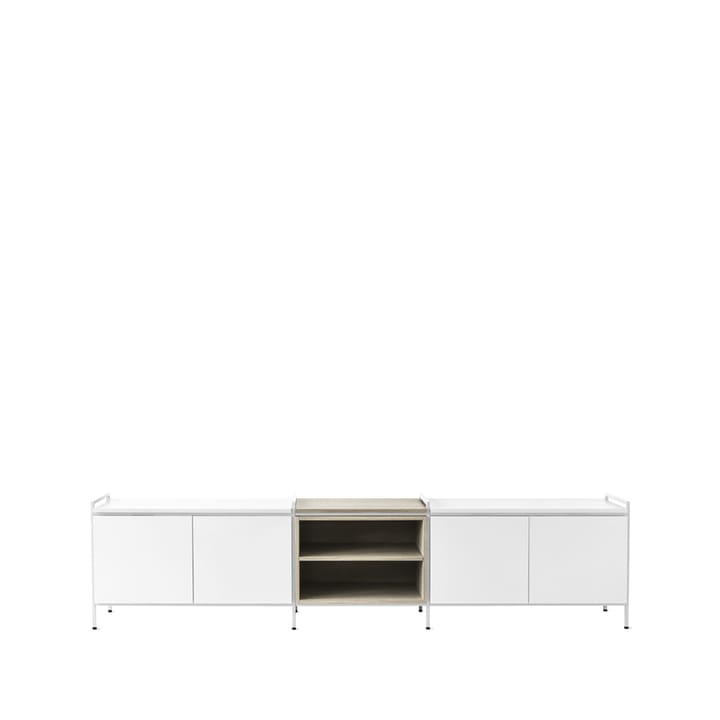 Molto Lav sidebord - Hvit/eik, 3 seksjoner - Zweed