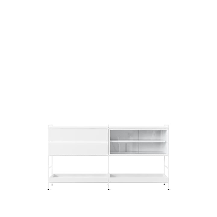 Molto Medium sidebord - Hvit, 2 seksjoner med vitrine - Zweed