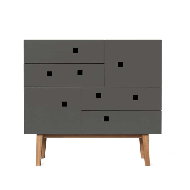 Peep B1 kommode - slate grey, retro, eikestativ - Zweed
