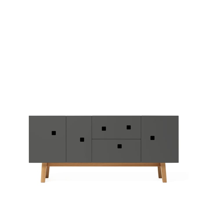 Peep M2 mediabenk - slate grey, retro, eikestativ - Zweed