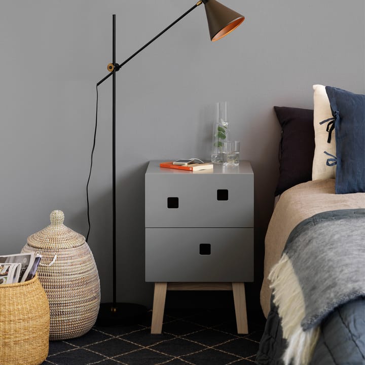 Peep S1 nattbord, slate grey, retro, eikestativ Zweed