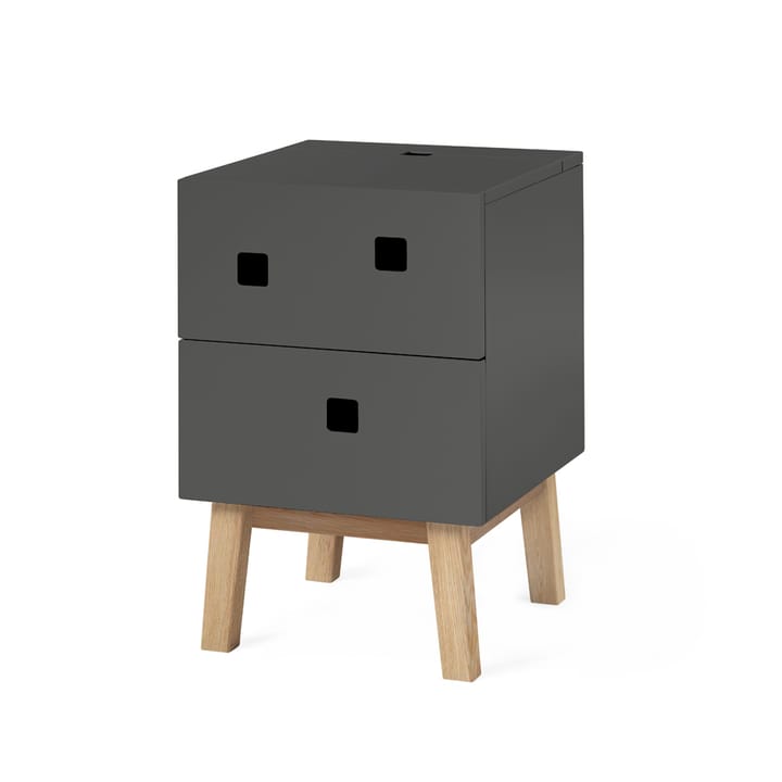Peep S1 nattbord - slate grey, retro, eikestativ - Zweed
